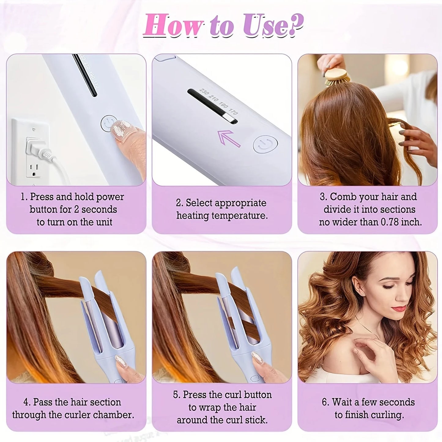 Auto-Rotating Ceramic Hair Curler
